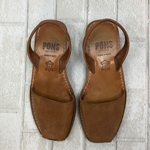 PONS Avarcas Classic Wedge Brown Sandals 8
